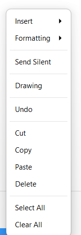 Right-click menu with Paste