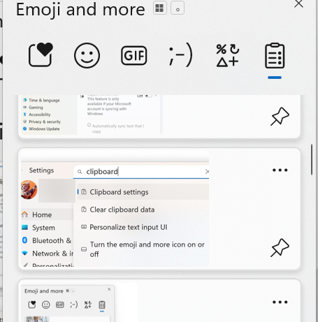 Clipboard items with push pin icons